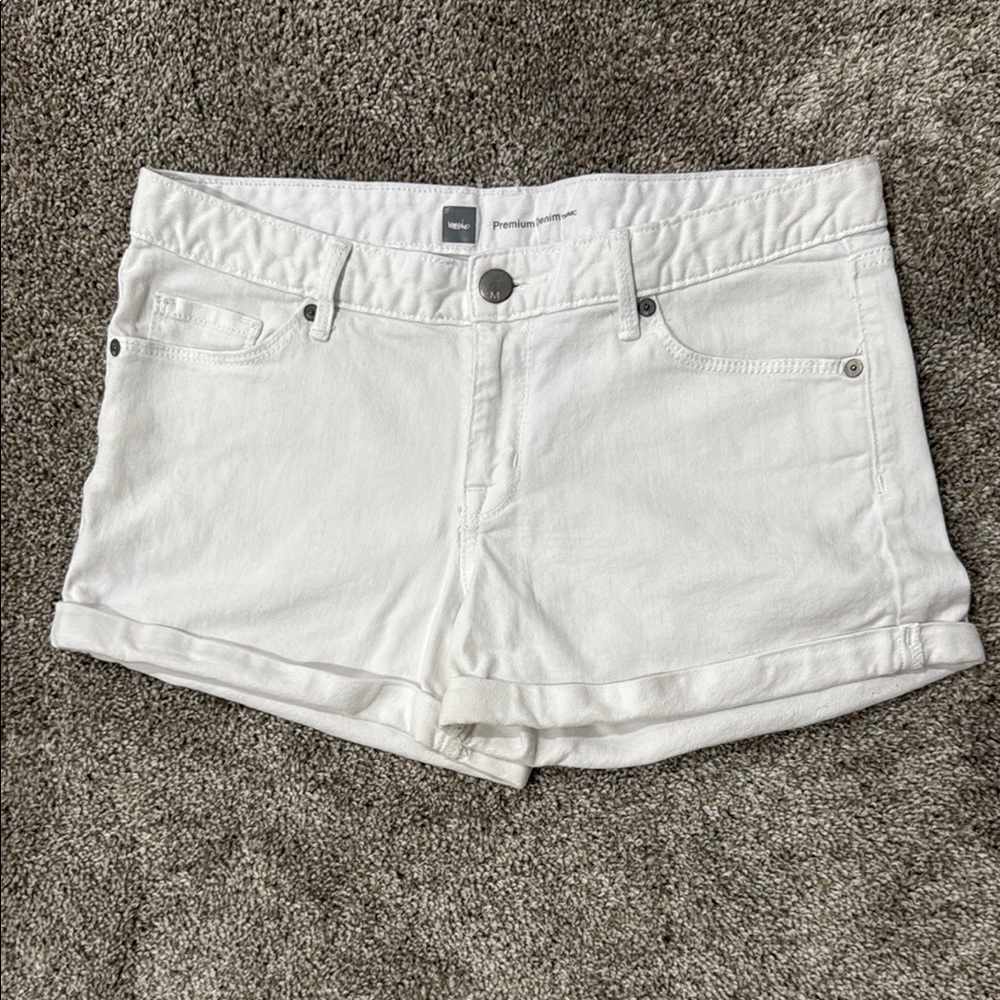 Mossimo Supply Co White Jean Shorts Cuffed Hem